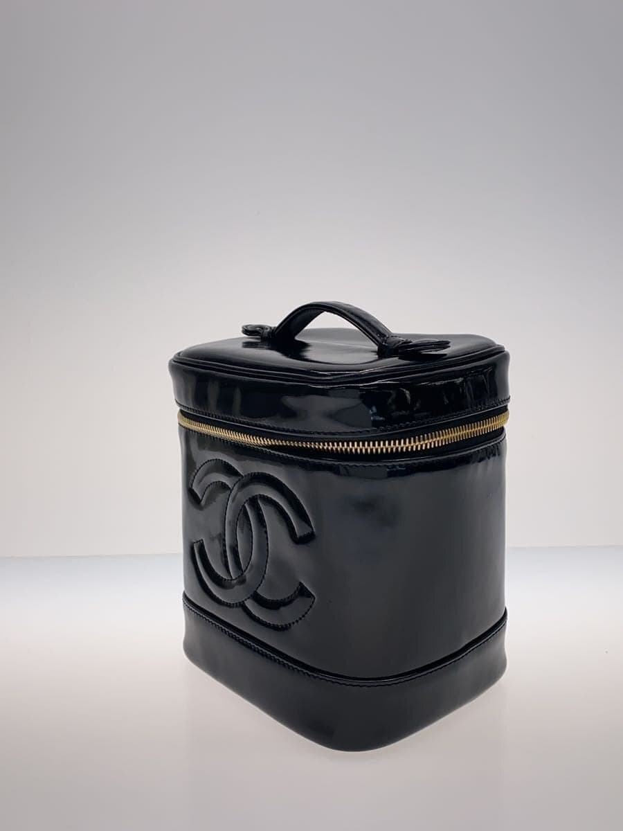 CHANEL bag enamel BLK vanity bag Coco mark 2
