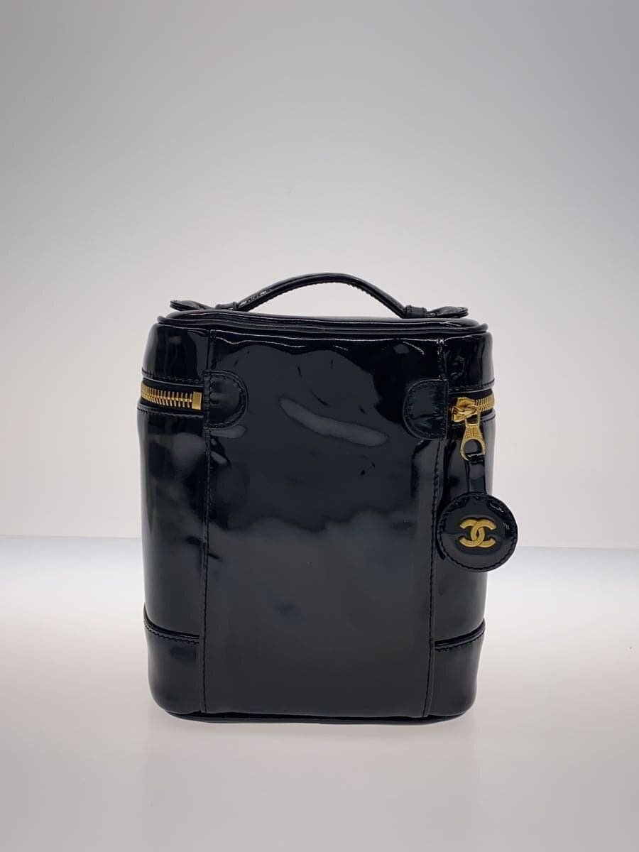 CHANEL bag enamel BLK vanity bag Coco mark 3
