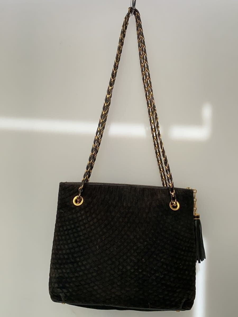 BALLY Chain Shoulder Bag Leather BLK 3
