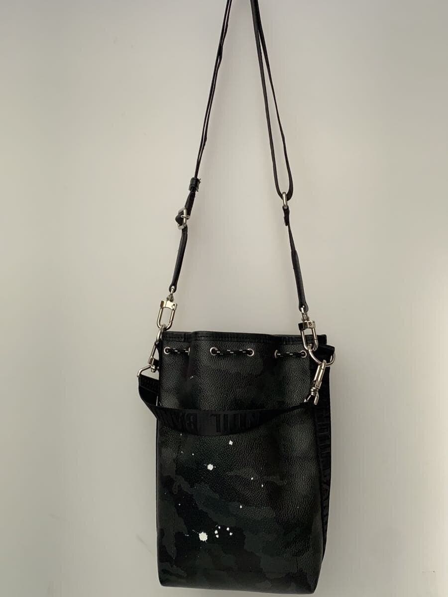 Gentil Bandit Shoulder Bag Leather BLK Camouflage Painted Finish 2-Way 3