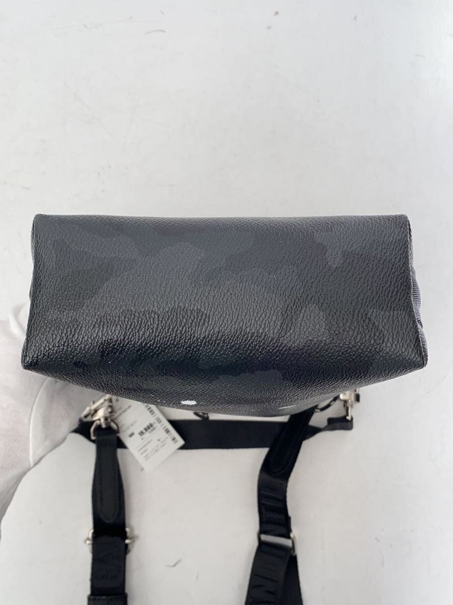 Gentil Bandit Shoulder Bag Leather BLK Camouflage Painted Finish 2-Way 4