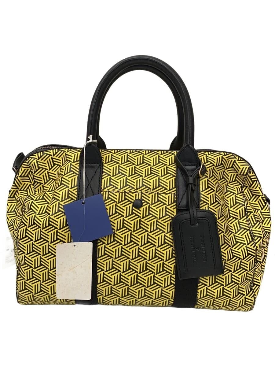 TILA MARCH Boston Bag Polyester YLW All Over Pattern 2-Way
