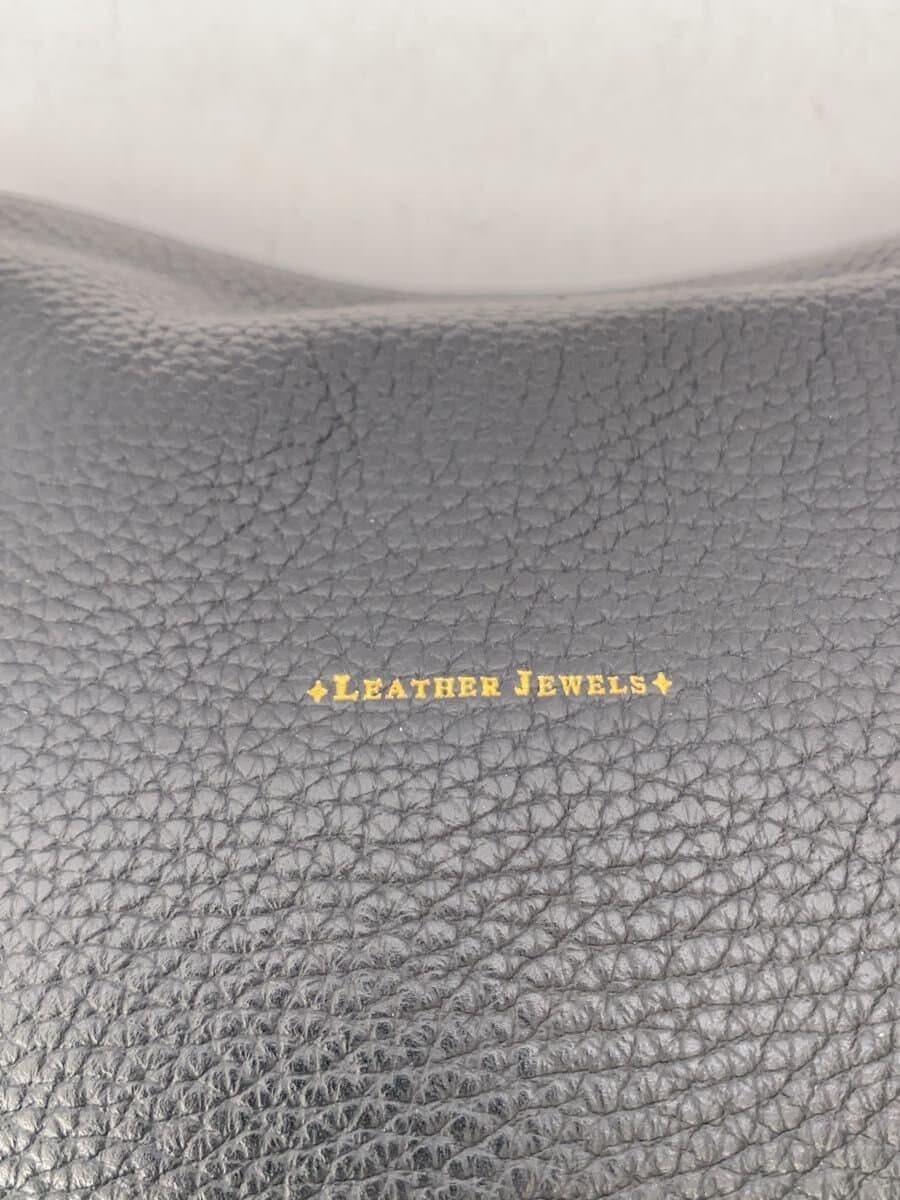 LEATHER JEWELS Shoulder Bag Leather BLK 5