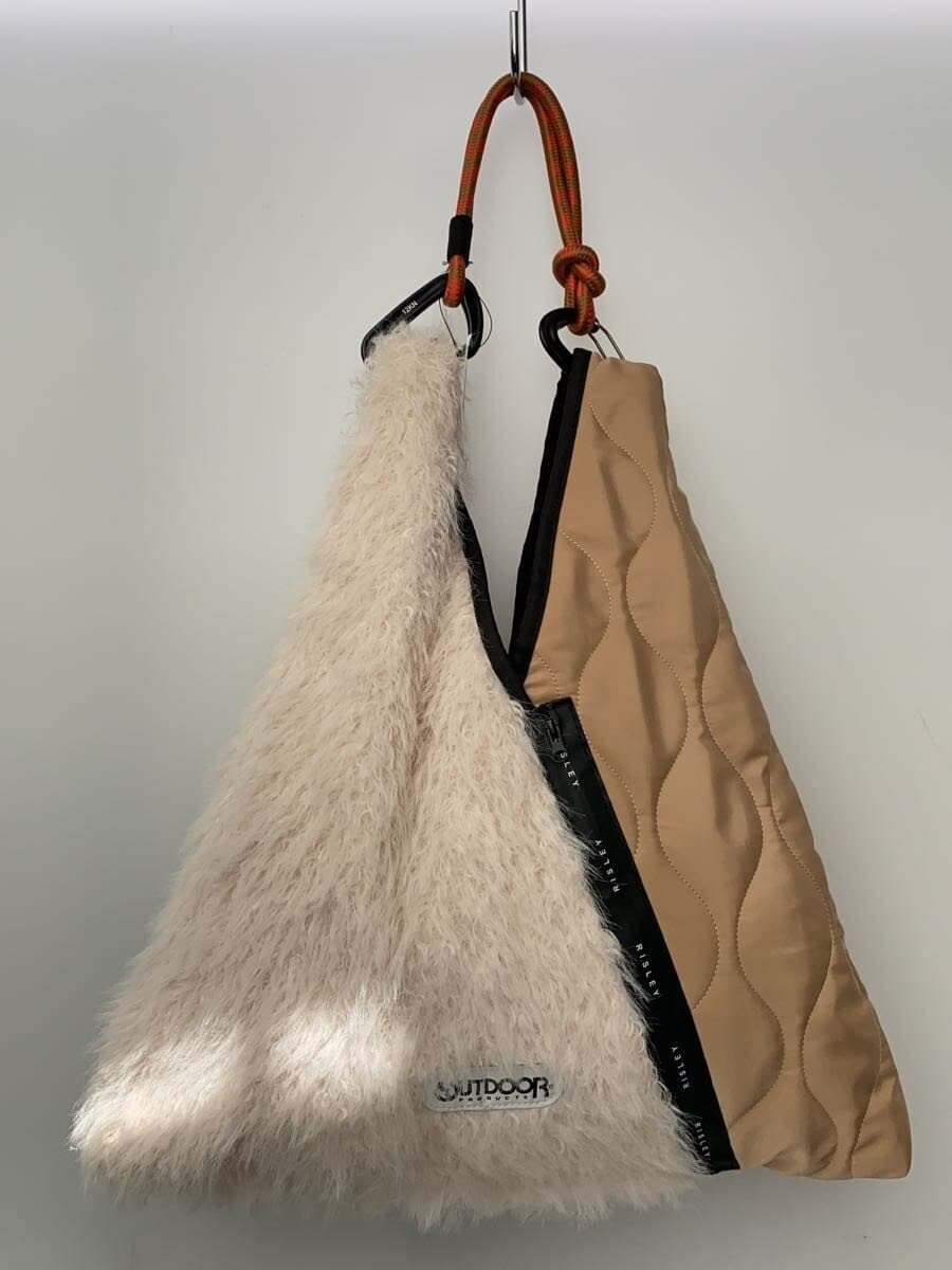 Risley Fur Quilt Handbag Faux Fur BEG Solid 3