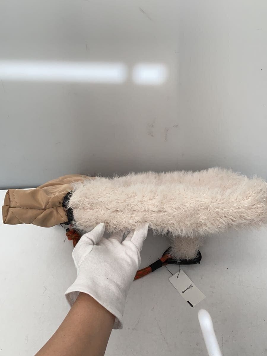 Risley Fur Quilt Handbag Faux Fur BEG Solid 4