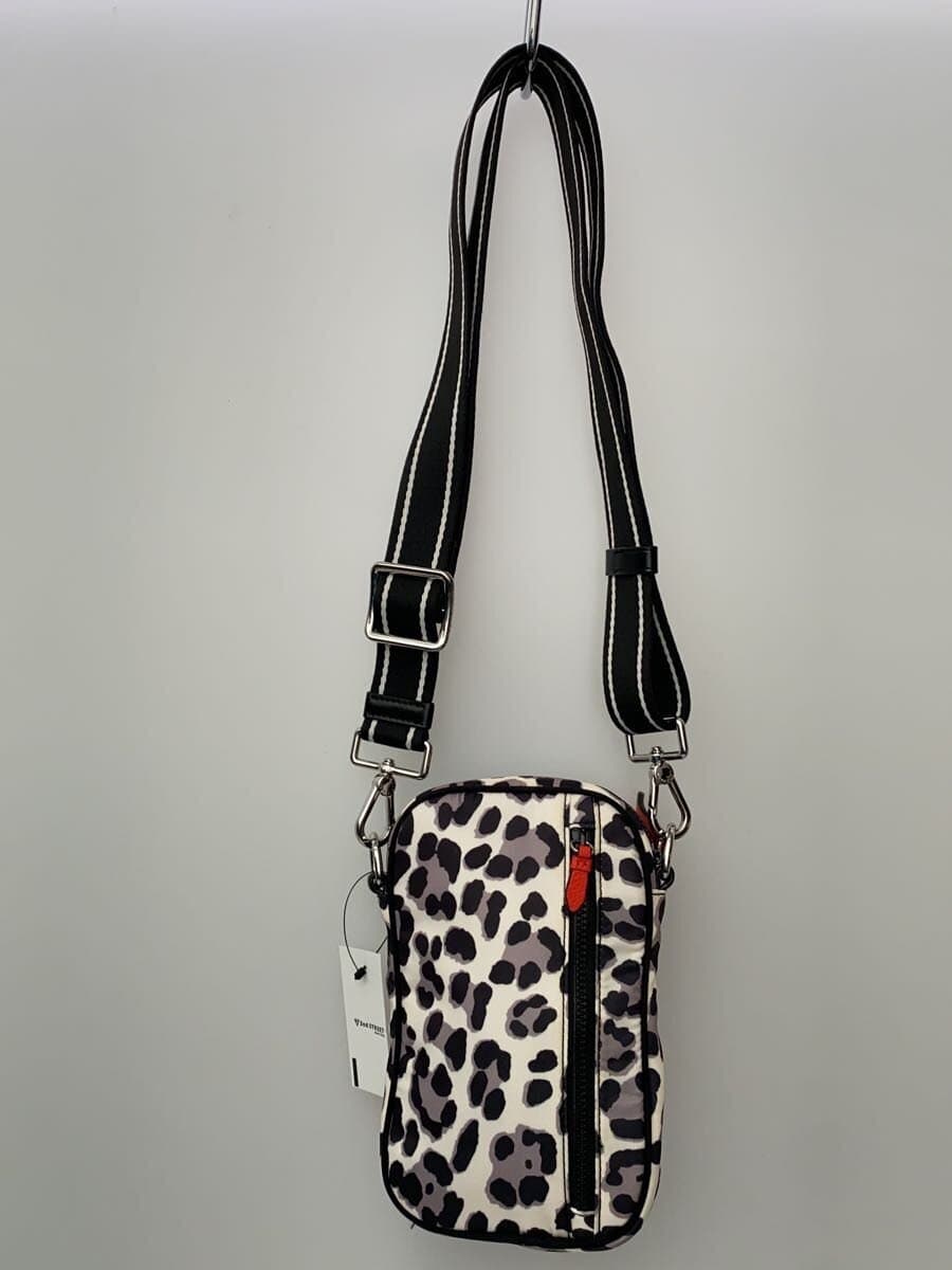 COLE HAAN Cell Phone Crossbody Bag Shoulder Bag PVC WHT Leopard 3