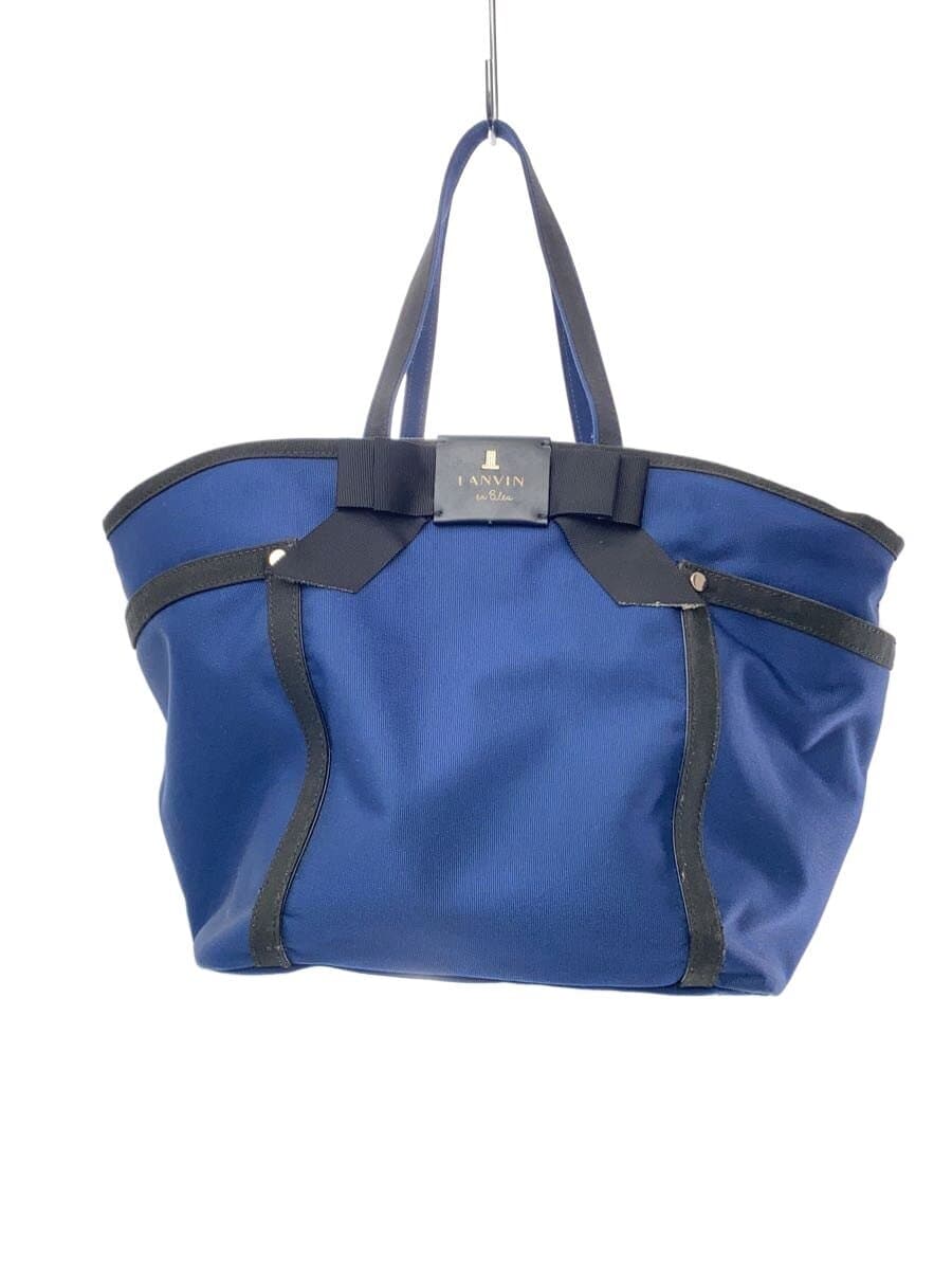 LANVIN en Bleu Tote Bag Canvas NVY Solid