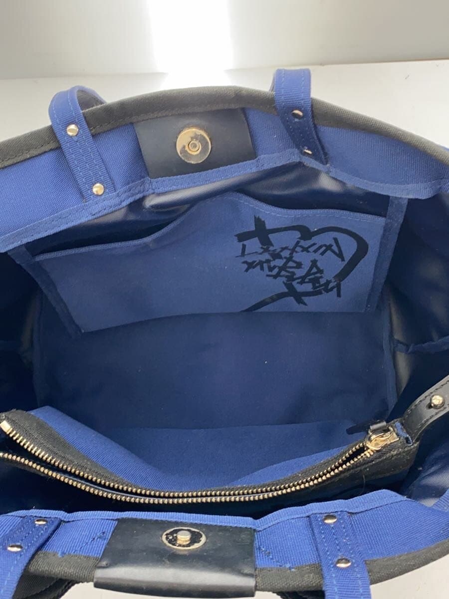 LANVIN en Bleu Tote Bag Canvas NVY Solid 6
