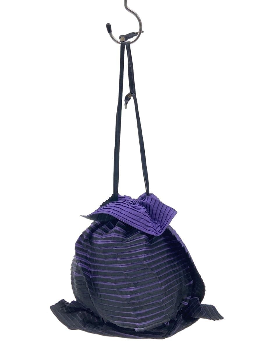 ISSEY MIYAKE handbag polyester black striped