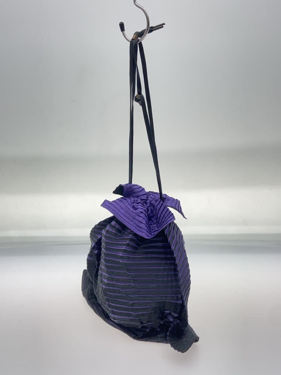 ISSEY MIYAKE handbag polyester black striped 2