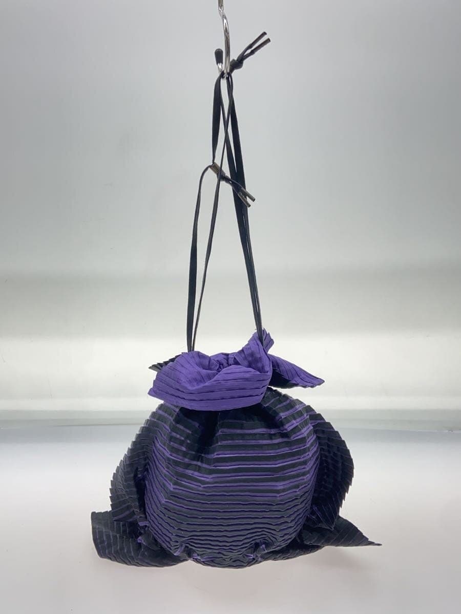 ISSEY MIYAKE handbag polyester black striped 3