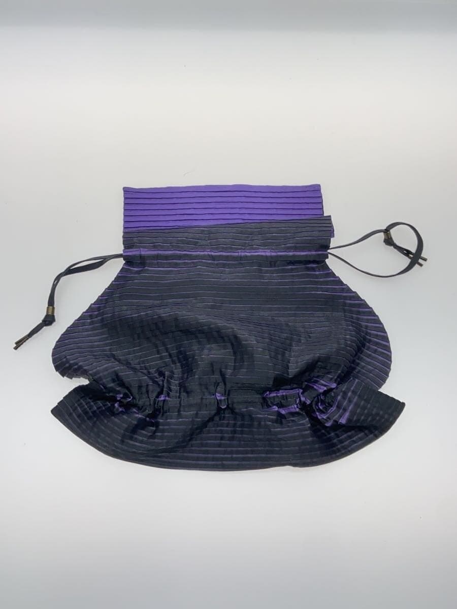 ISSEY MIYAKE handbag polyester black striped 7