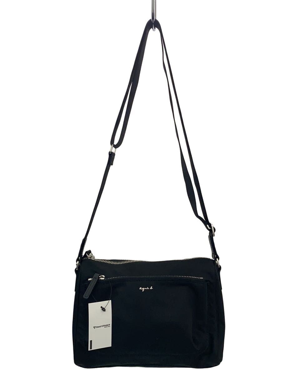 agnes b. Shoulder Bag Nylon Black Solid Color