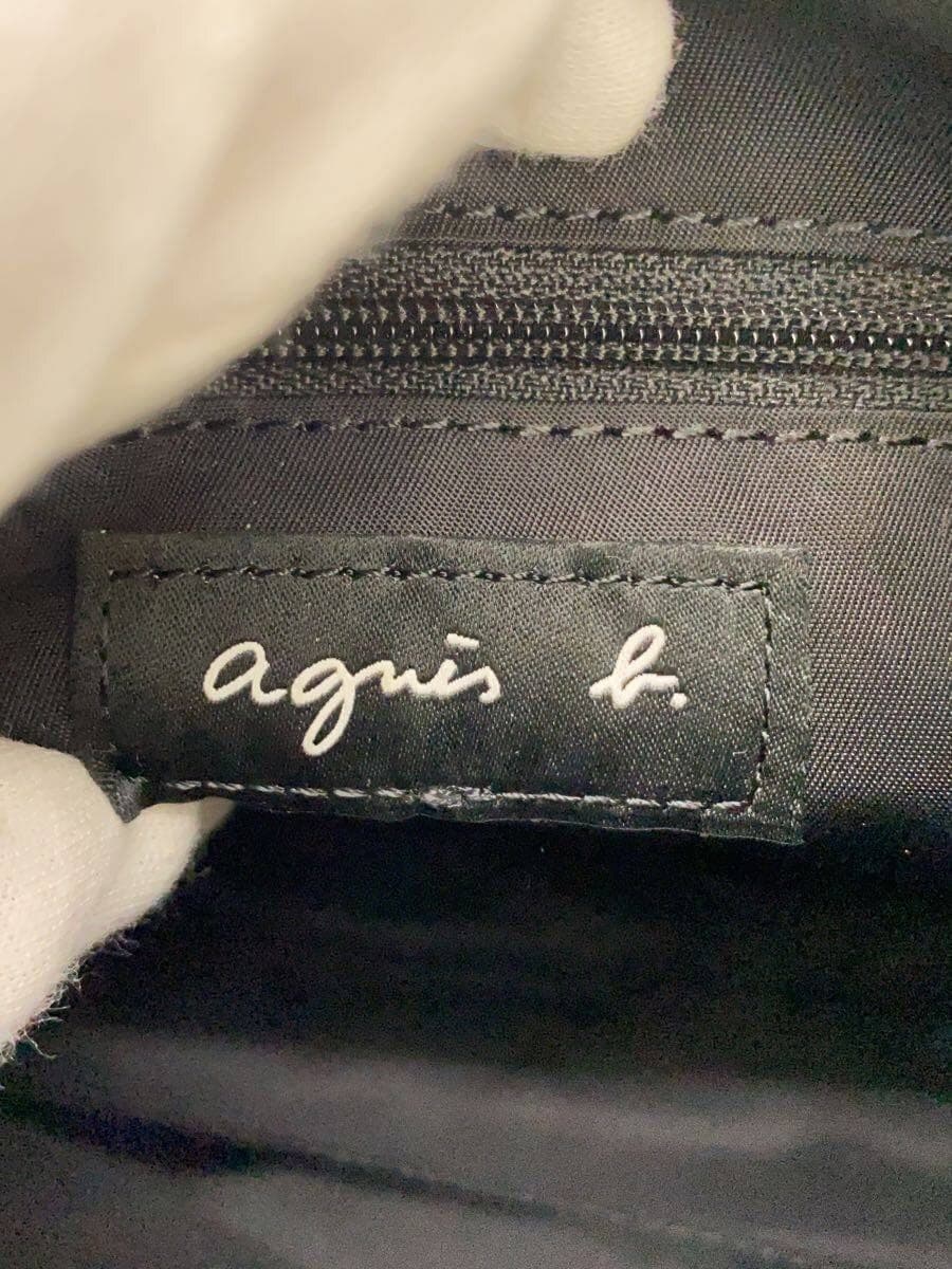 agnes b. Shoulder Bag Nylon Black Solid Color 5