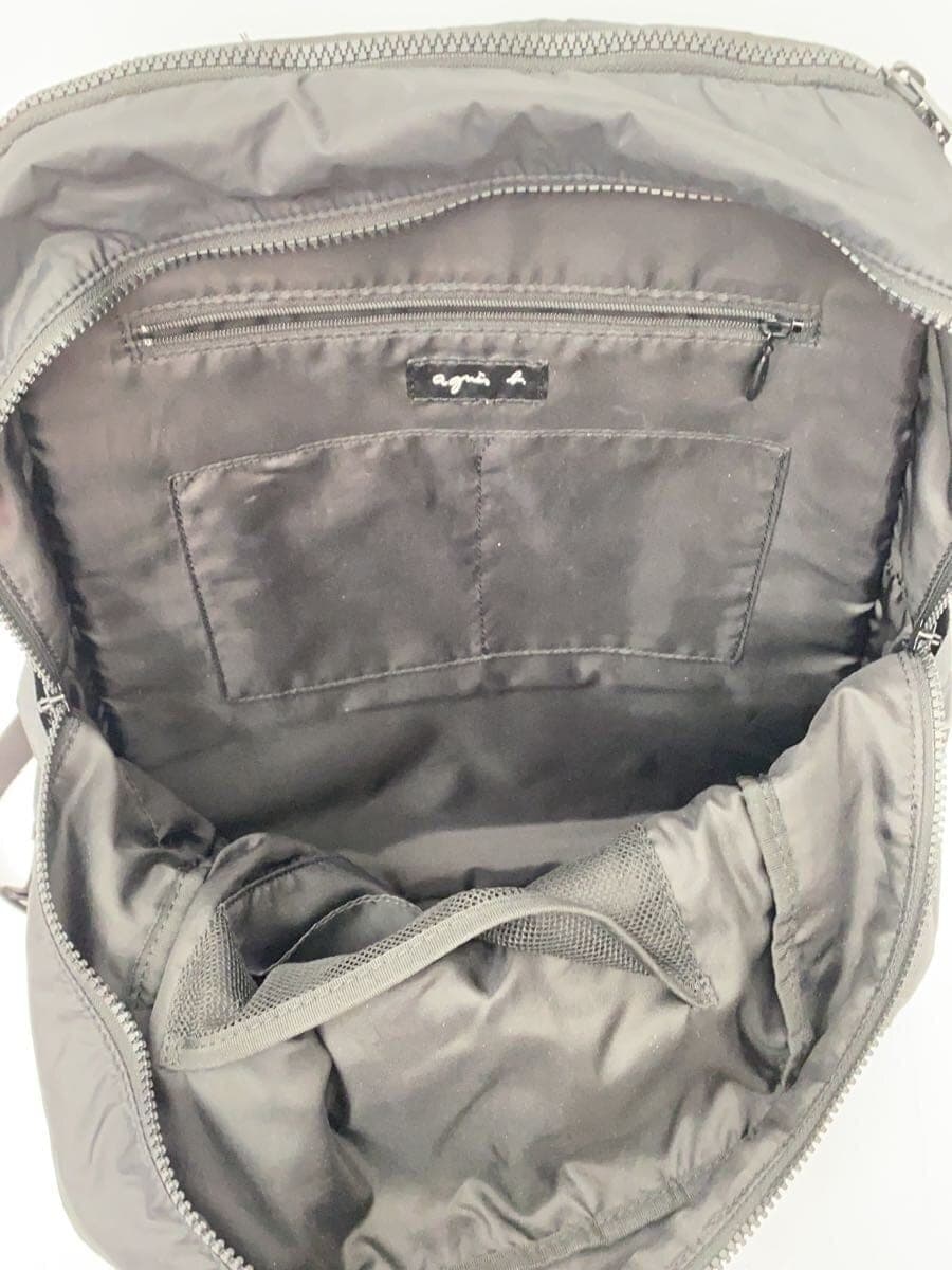 agnes b. Backpack Nylon Black Solid Color QAT01-05 6