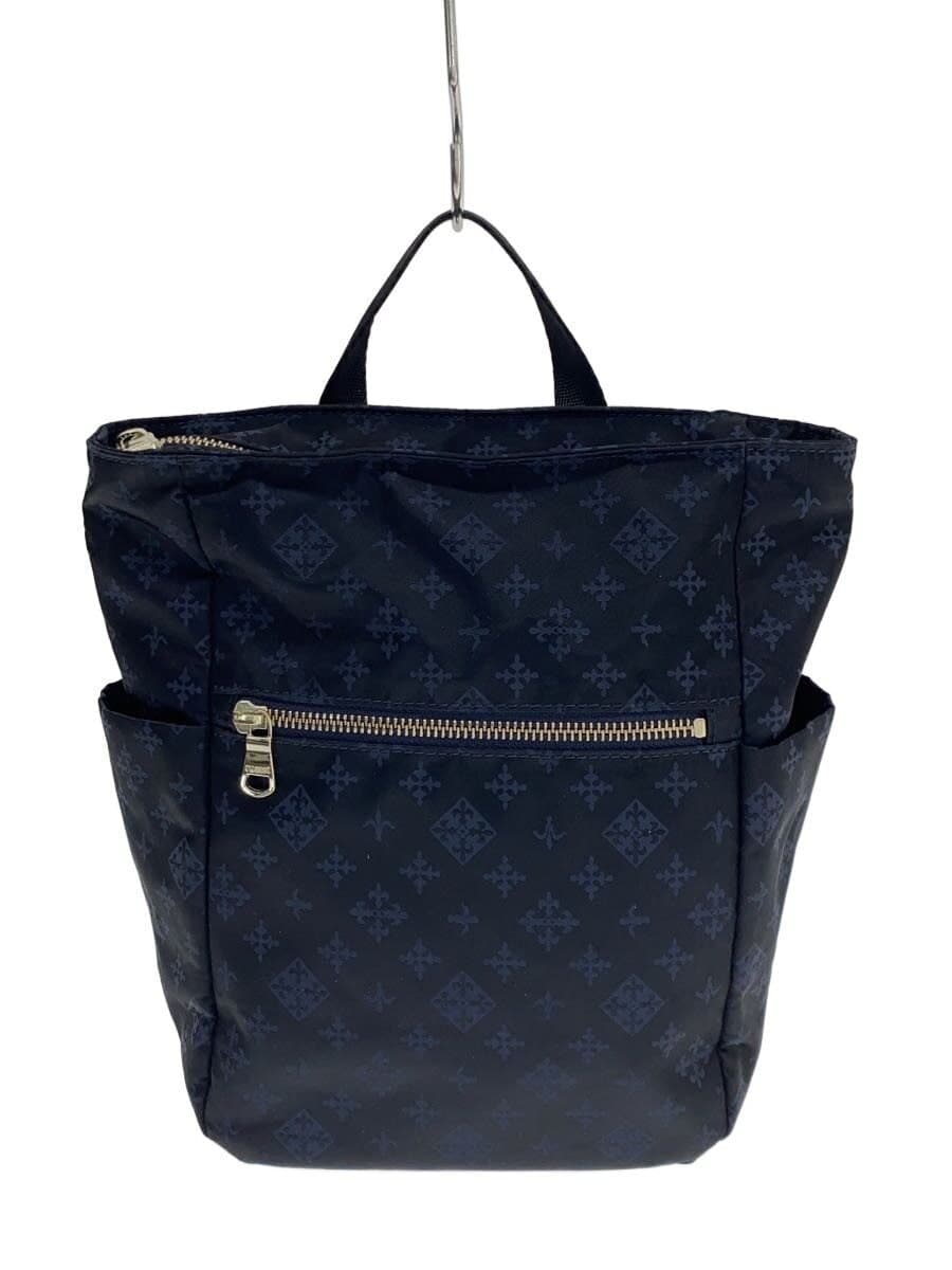 russet Backpack Nylon BLK All Over Pattern