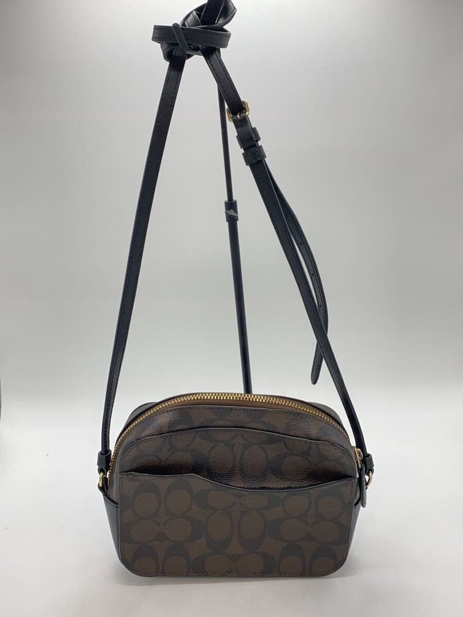 COACH Mini Camera Bag Signature Black Leather -- BRW Allover Pattern 91677 3