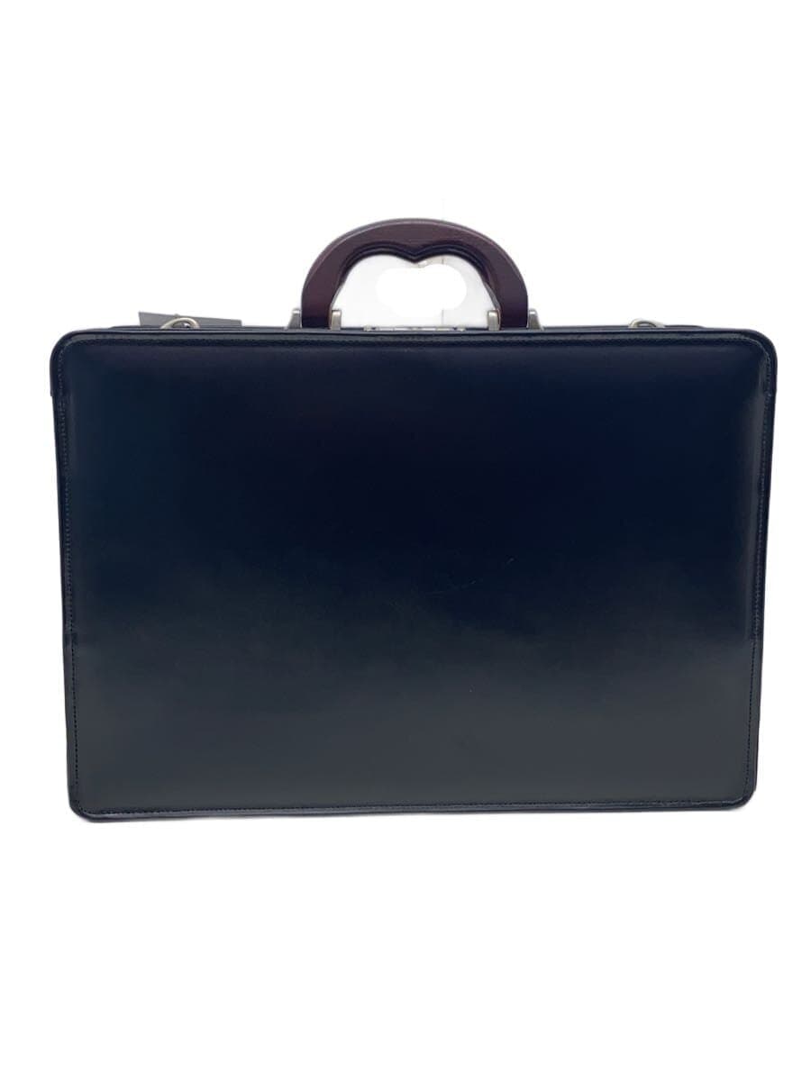 SOMES SADDLE Kaban Club Briefcase Leather BLK Natural Wood Handle