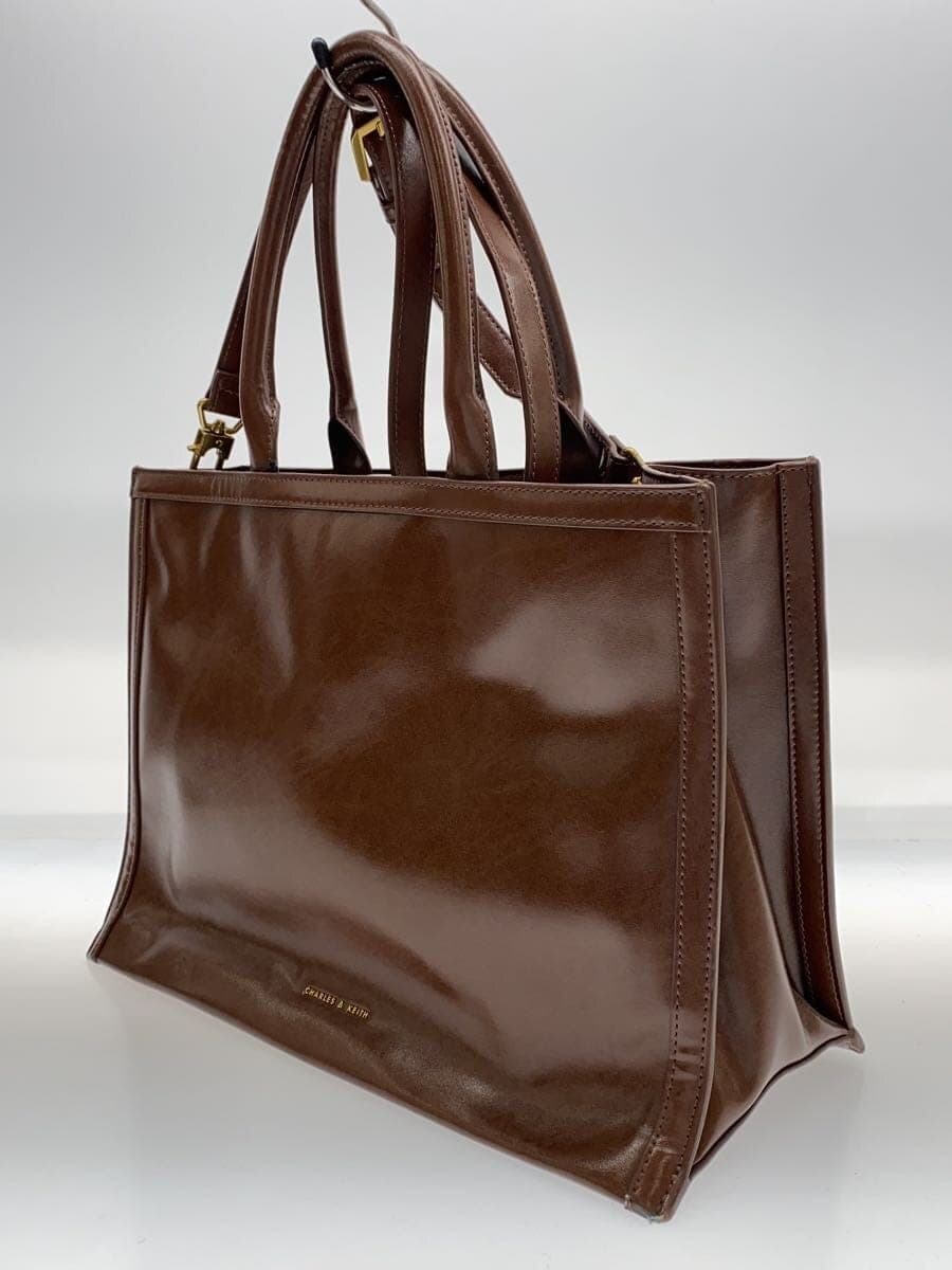 CHARLES&KEITH Tote Bag Leather BRW Solid 2
