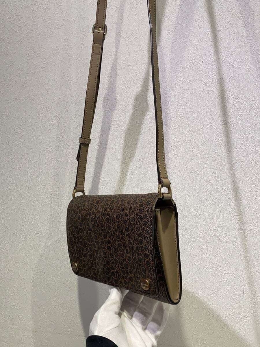 Calvin Klein Shoulder Bag Leather BRW All Over Pattern 2