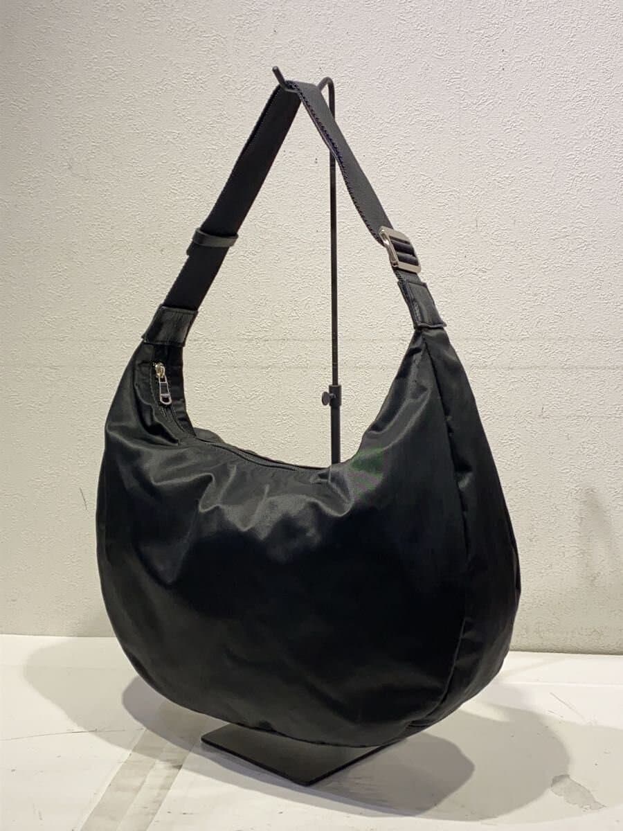 Russet round big shoulder bag shoulder bag nylon BLK 2