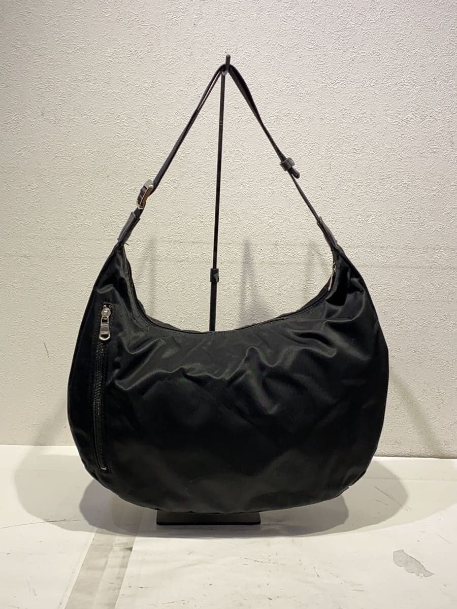 Russet round big shoulder bag shoulder bag nylon BLK 3