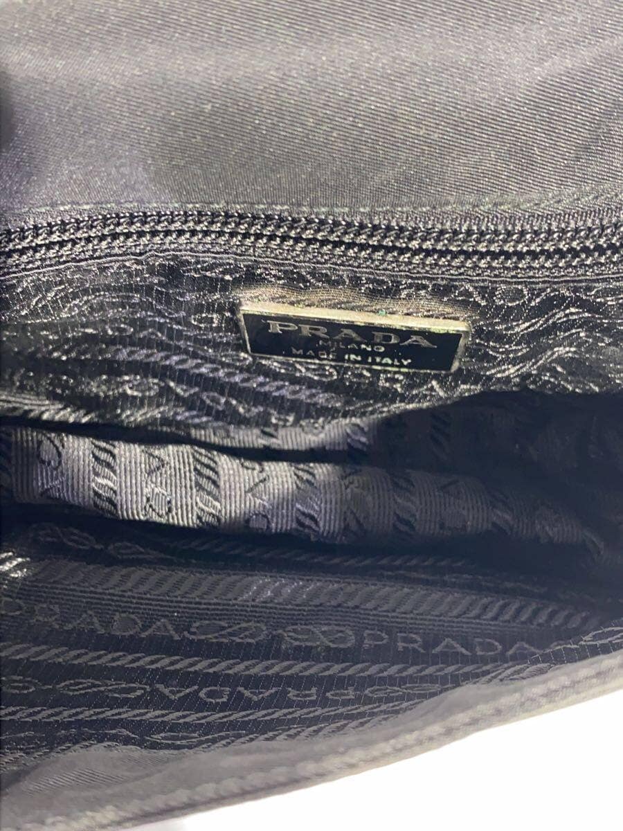 PRADA Shoulder Bag Nylon Black Solid Color 6