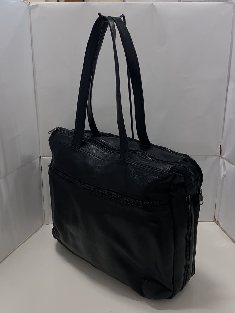 FIVE WOODS Tote Bag Leather BLK Solid 2