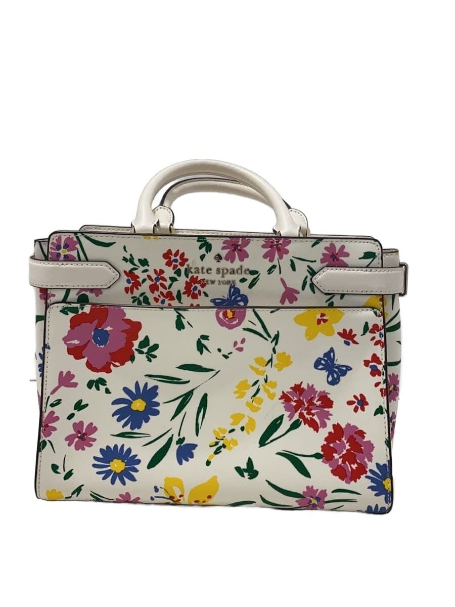 kate spade new york Stacey Garden Shoulder Missing Part Shoulder Bag PVC White White All Over Pattern