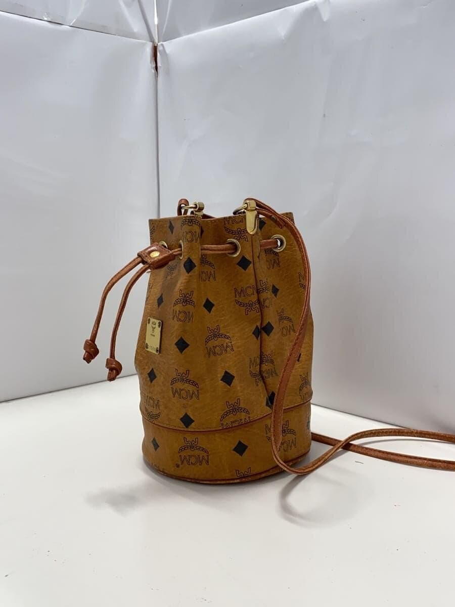 MCM Drawstring Shoulder Bag OLD Bag Leather Camel All Over Pattern MCM 2