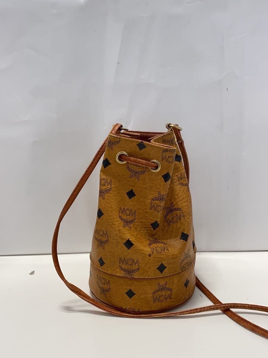 MCM Drawstring Shoulder Bag OLD Bag Leather Camel All Over Pattern MCM 3