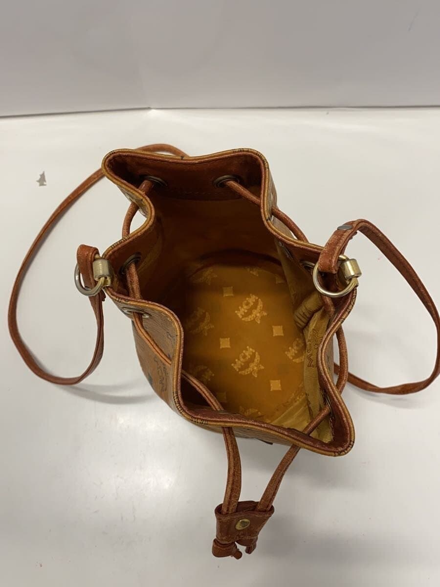 MCM Drawstring Shoulder Bag OLD Bag Leather Camel All Over Pattern MCM 6