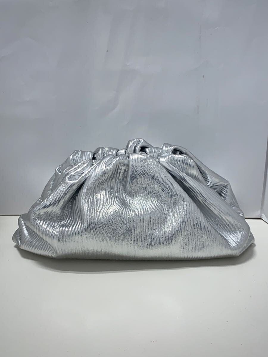 BOTTEGA VENETA clutch bag leather silver 3