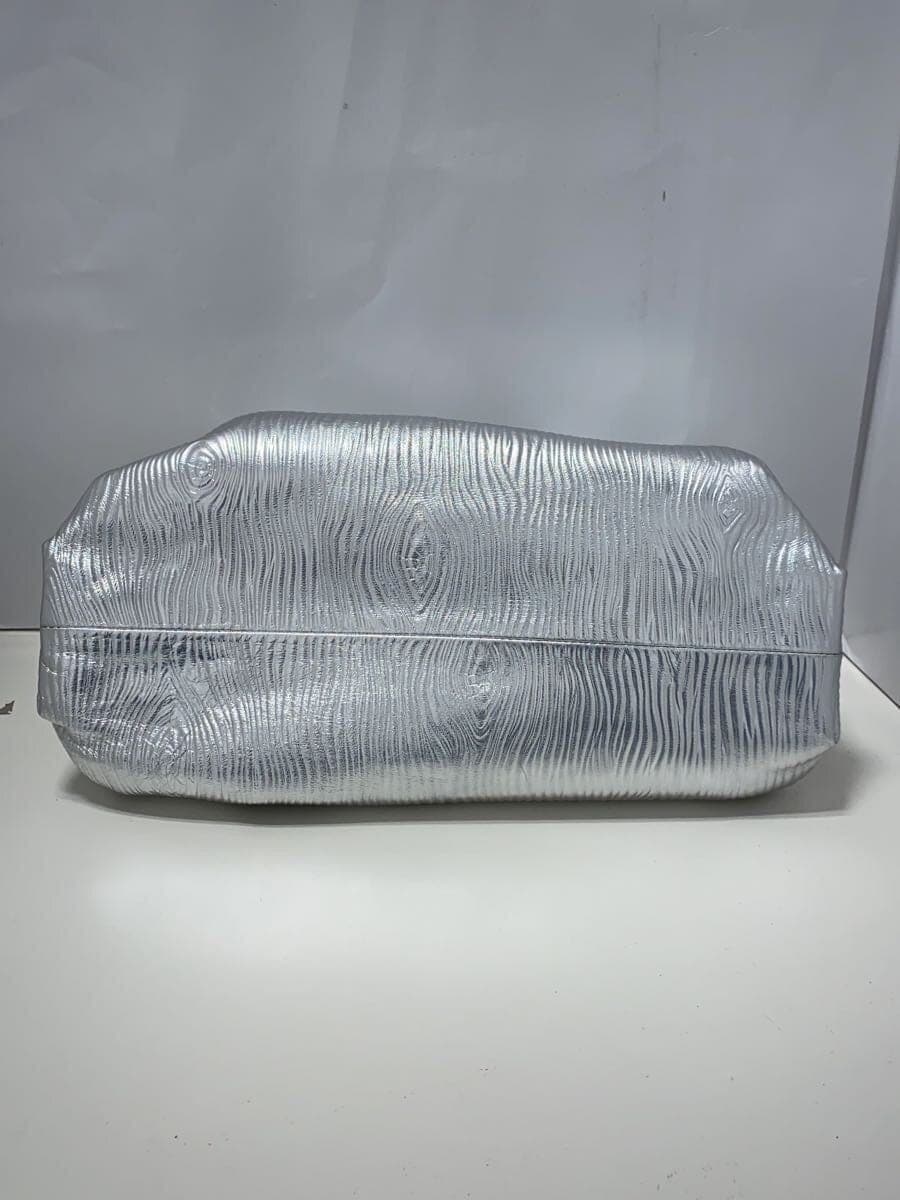 BOTTEGA VENETA clutch bag leather silver 4