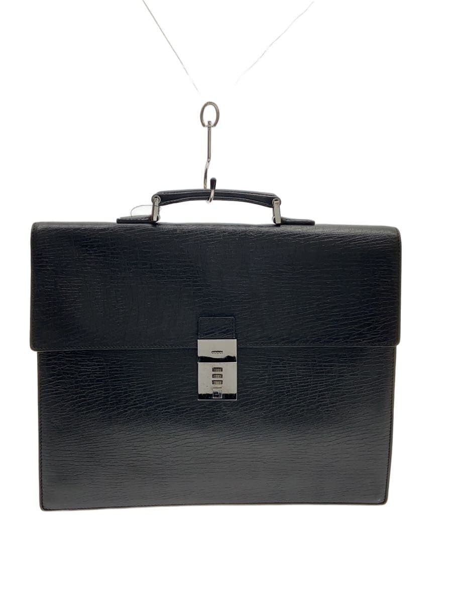 GUCCI Briefcase Leather BLK Plain 34045