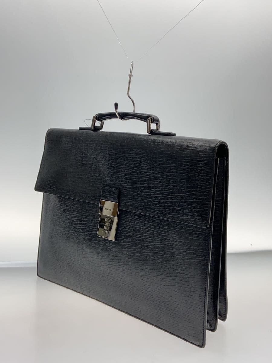 GUCCI Briefcase Leather BLK Plain 34045 2