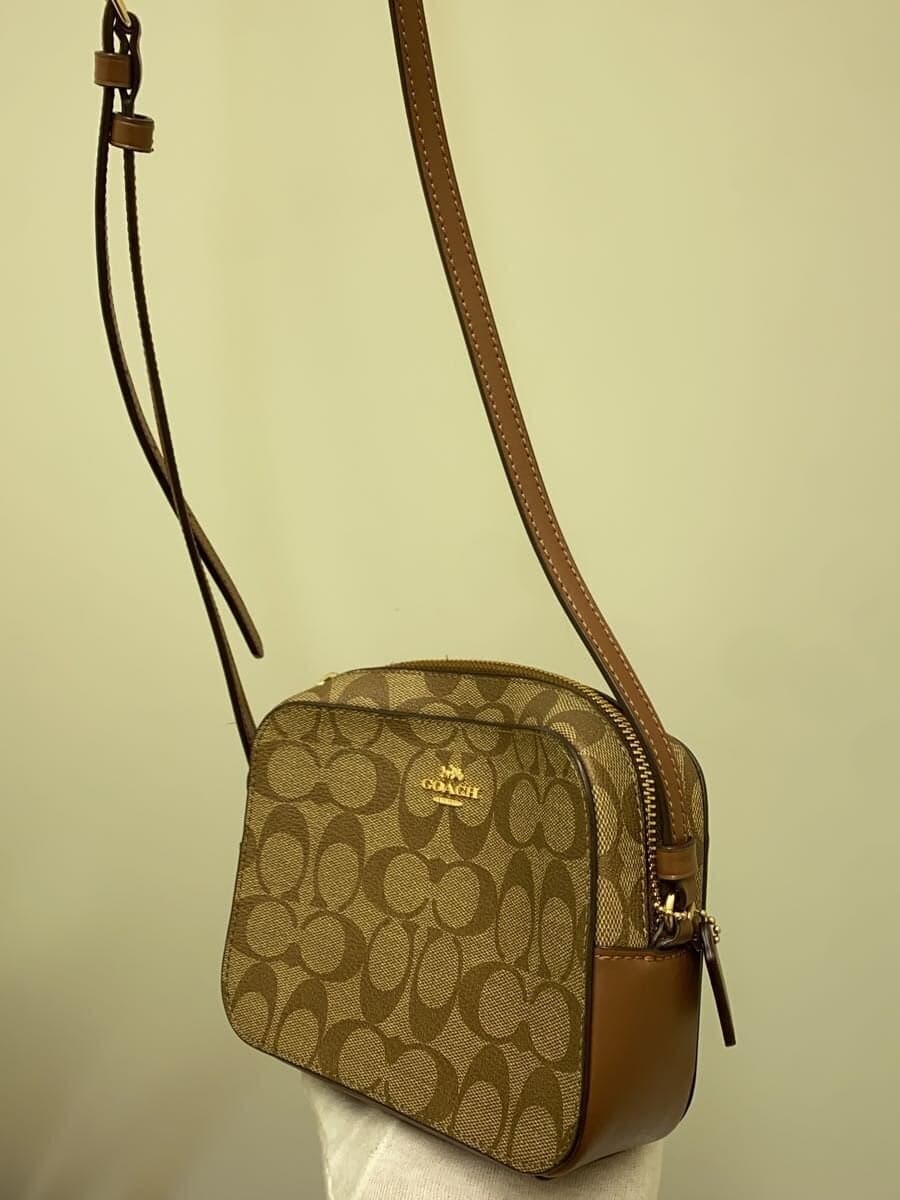 COACH Mini Camera Bag_Signature_Brown Leather PVC BEG 2