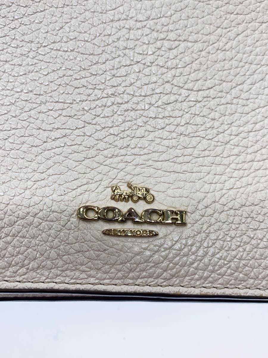 COACH Shoulder Wallet Leather WHT 5