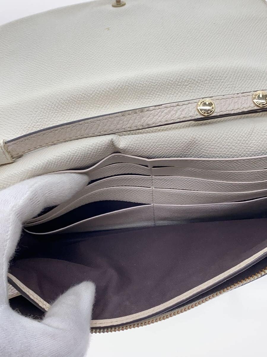 COACH Shoulder Wallet Leather WHT 6