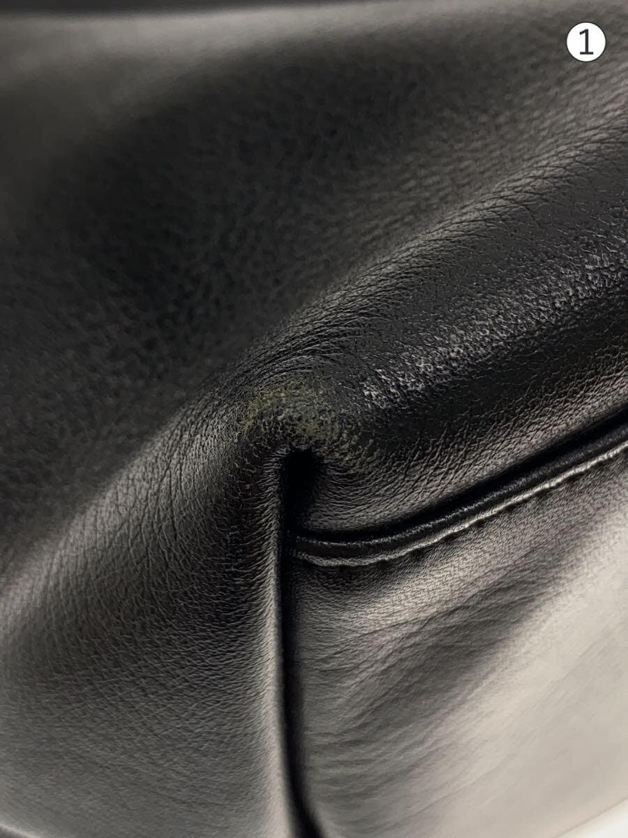 agnes b VOYAGE Shoulder Bag Leather BLK Solid 7