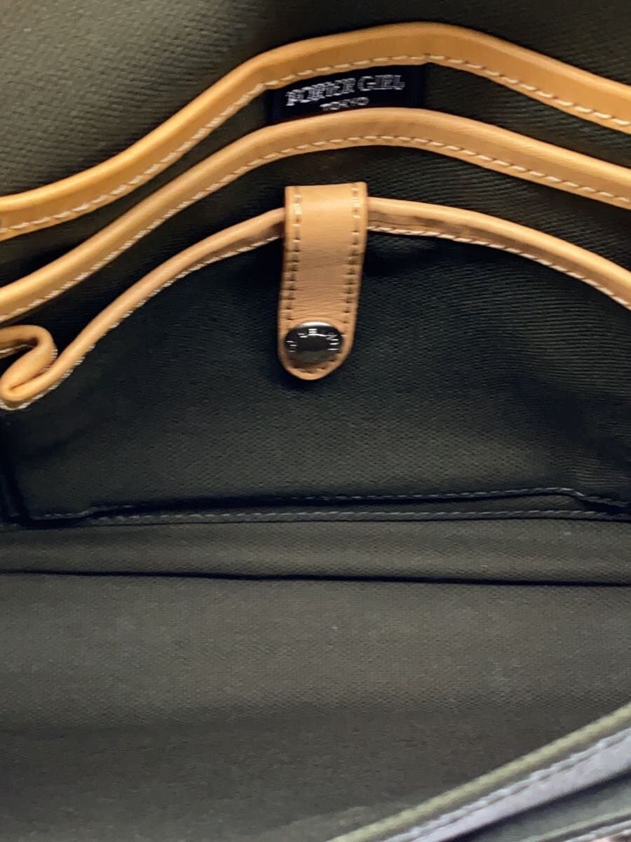 PORTER GIRL Shoulder Bag Leather KHK Solid 6