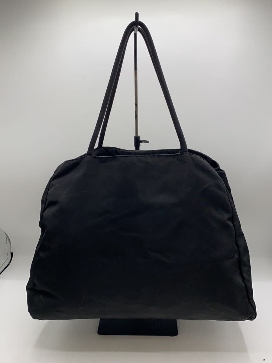 PRADA Tote Bag Nylon BLK Triangle Logo Inside Tear 。 3