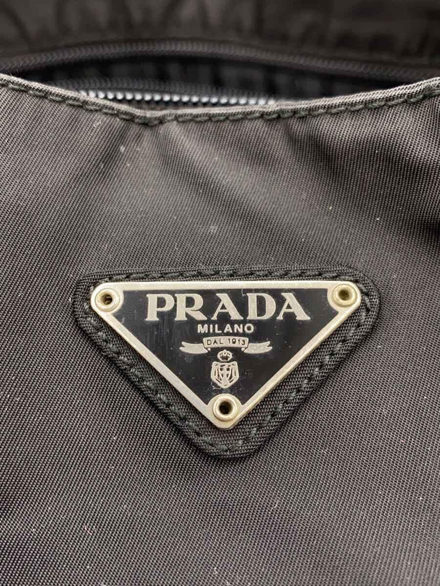 PRADA Tote Bag Nylon BLK Triangle Logo Inside Tear 。 5
