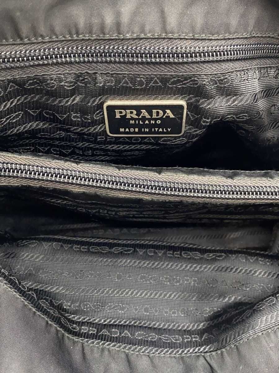 PRADA Tote Bag Nylon BLK Triangle Logo Inside Tear 。 6