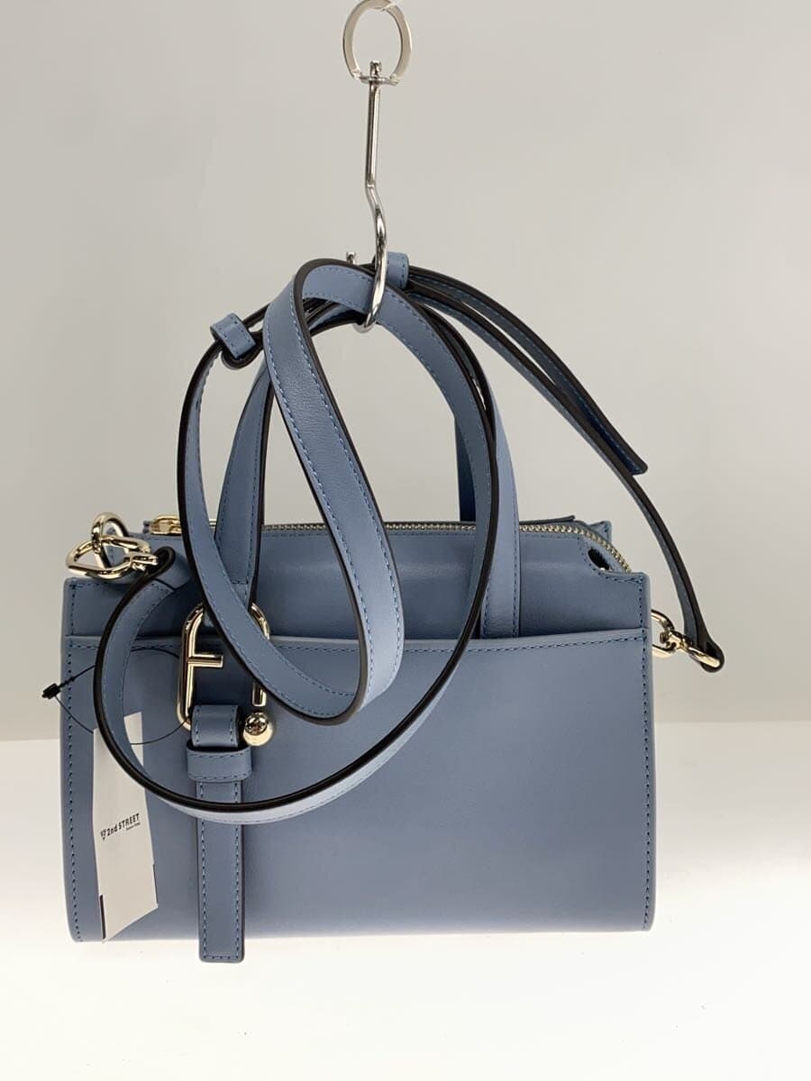 FURLANUVOLA S Boston Bag Shoulder Bag Leather BLU Solid 3
