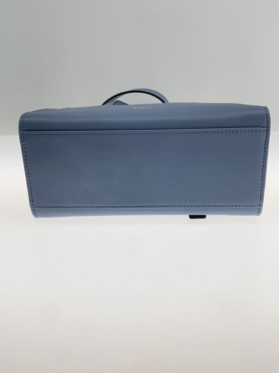 FURLANUVOLA S Boston Bag Shoulder Bag Leather BLU Solid 4