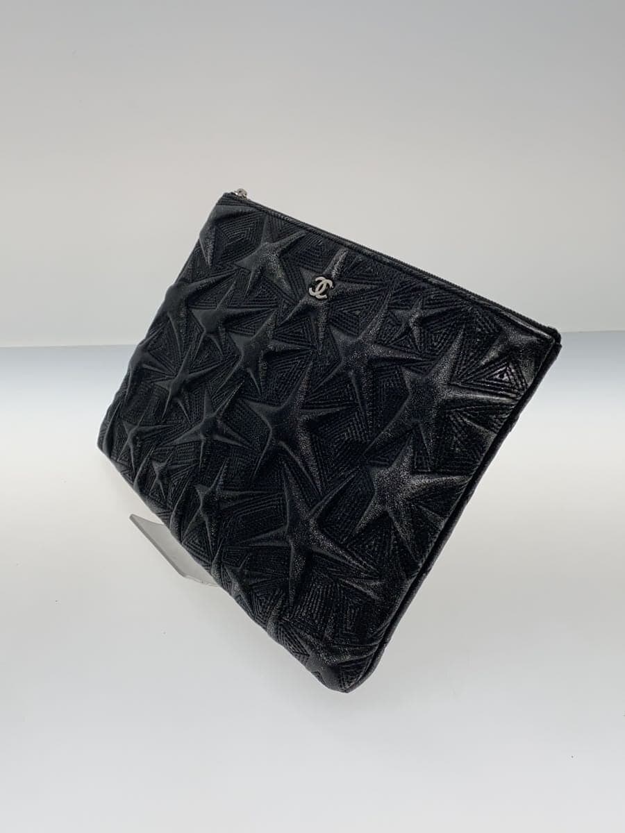 CHANEL Clutch Bag BLK All Over Pattern 2