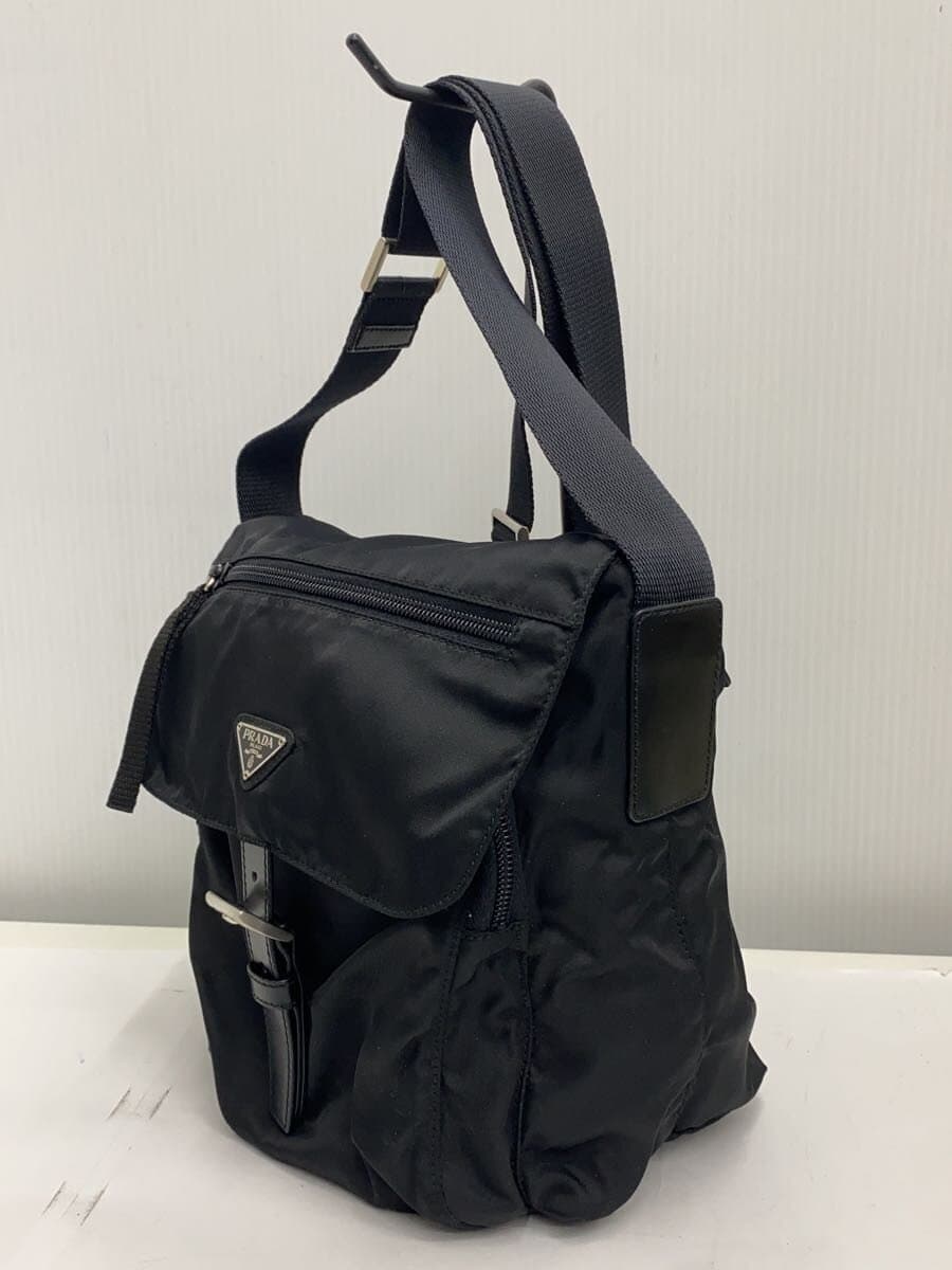 PRADA Shoulder Bag Nylon BLK Solid 2