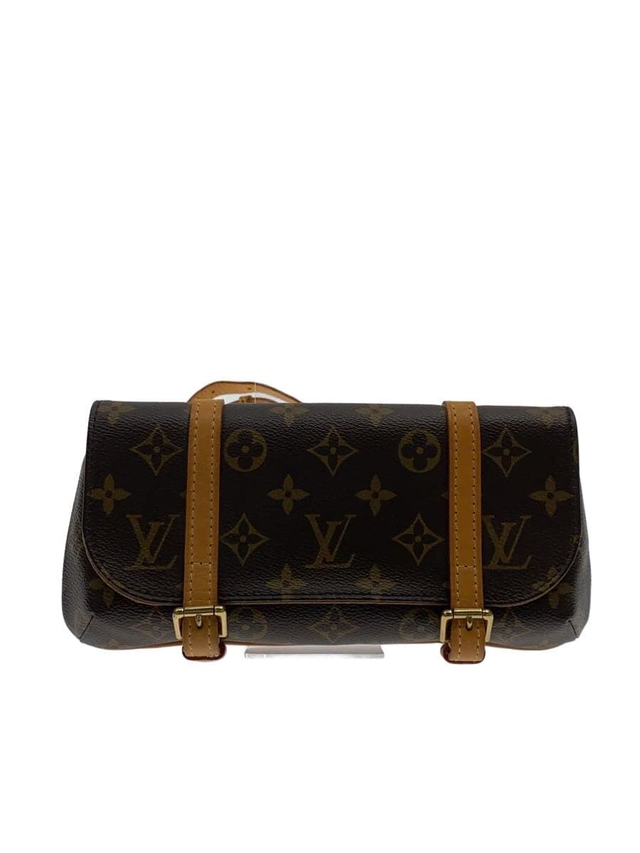 LOUIS VUITTON Pochette Marais Monogram Canvas PVC BRW M51159