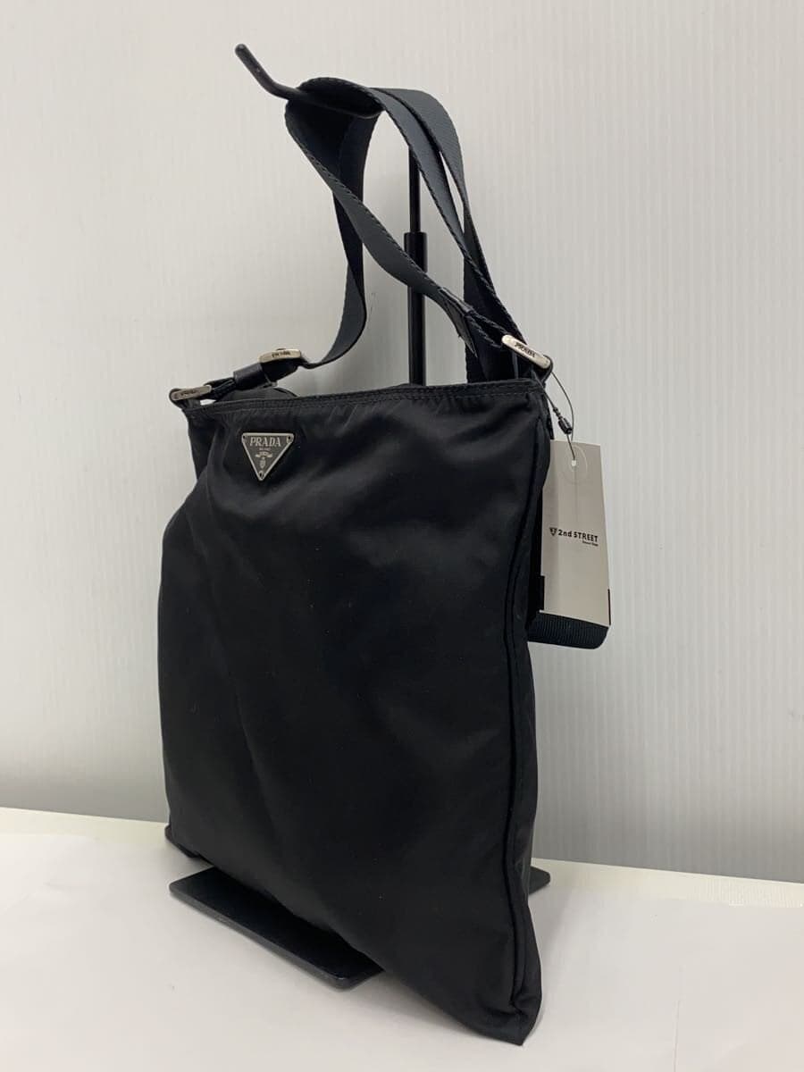 PRADA Shoulder Bag Nylon Black Solid Color 2